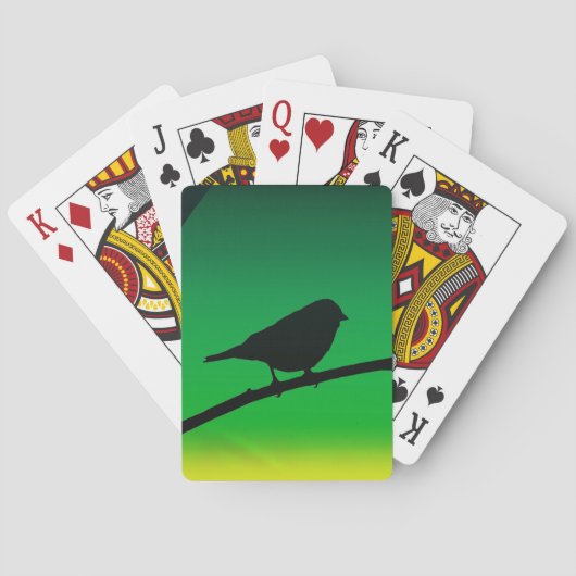 Sparrow Silhouette On Limonene トランプ (裏面)
