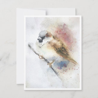 Sparrow Watercolor Note Card ノートカード
