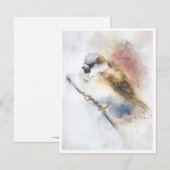 Sparrow Watercolor Note Card ノートカード (正面/裏面)