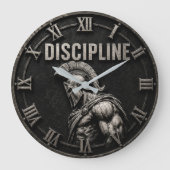 Spartan Discipline Stoic Warrior Ancient Greek ラージ壁時計 (正面)