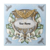 Spath lily shield caduceus  タイル (正面)