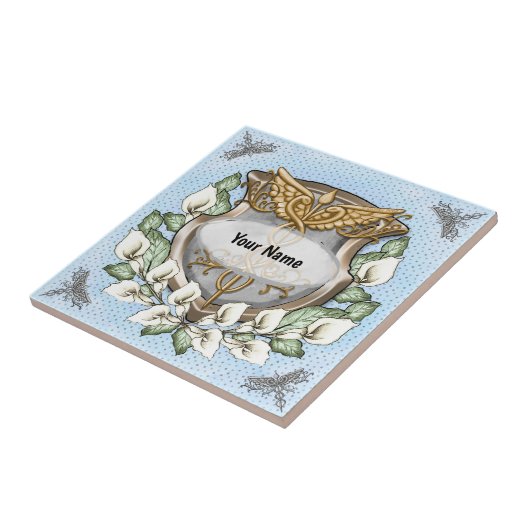 Spath lily shield caduceus  タイル (側面)