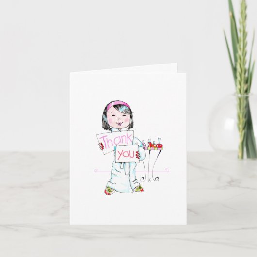 Spa'thdayのパーティーはノート感謝していしています サンキューカード (正面)