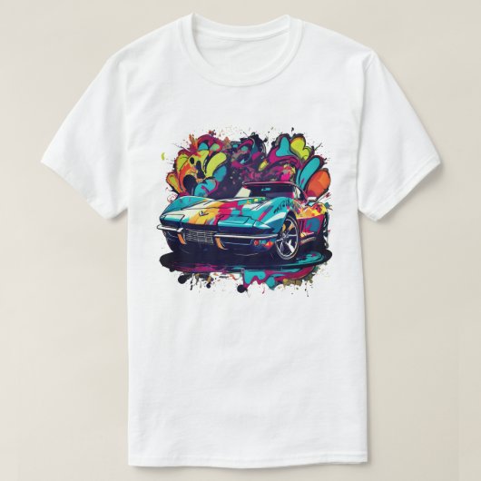 Spatter & Graffiti Sports Car Men's T-Shirt Tシャツ (デザイン正面)