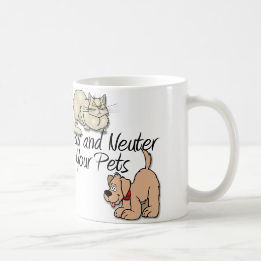 SpayとNeuter Your Pets コーヒーマグカップ (右)