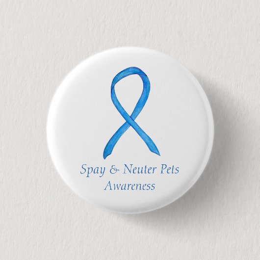 Spay/Neuter Pets認識度カスタムリボンアートピン 缶バッジ (正面)