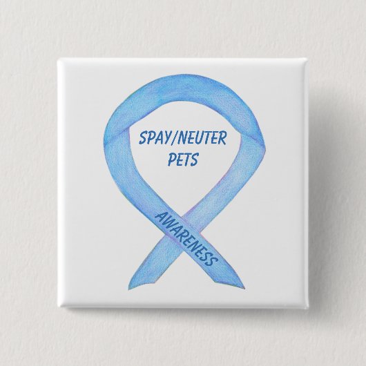 Spay/Neuter Pets認識度カスタムリボンアートピン 缶バッジ (正面)