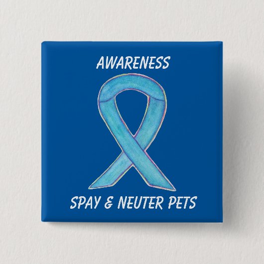 Spay/Neuter Pets認識度カスタムリボンアートピン 缶バッジ (正面)