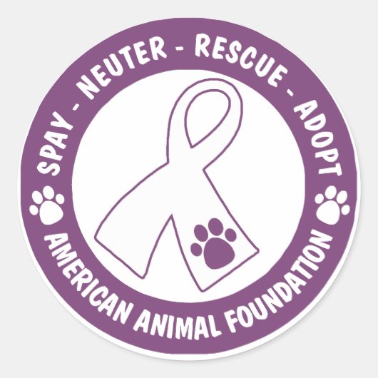 Spay、Neuter、Rescue、Adopt ラウンドシール (正面)