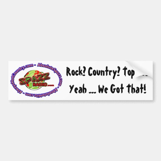 SpazzRadioのロゴMerch バンパーステッカー (正面)