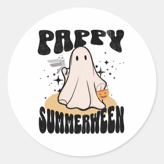SpeとのパピースサマウィーンObナースハロウィン幽霊 ラウンドシール (正面)