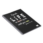 Speak Life or Don't Speak = Spiral Photo Notebook ノートブック (右側)