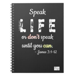 Speak Life or Don't Speak = Spiral Photo Notebook ノートブック