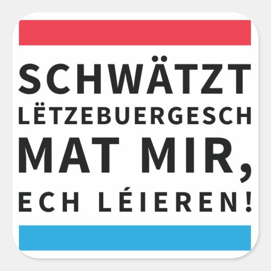 Speak Luxembourgish Sticker スクエアシール (正面)
