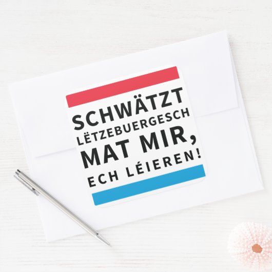 Speak Luxembourgish Sticker スクエアシール (封筒)