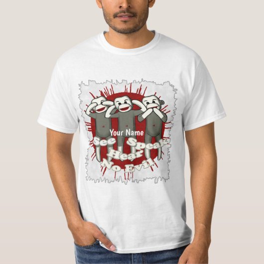Speak No Evil Sock Monkeys Tシャツ (正面)
