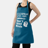 Speak Up – I Don’t Read Minds 面白いコミュニケーションTシャツ エプロン (インサイチュ)