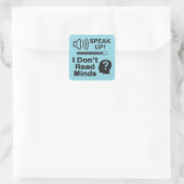 Speak Up – I Don’t Read Minds 面白いコミュニケーションTシャツ スクエアシール (バッグ)