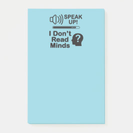 Speak Up – I Don’t Read Minds 面白いコミュニケーションTシャツ ポストイット