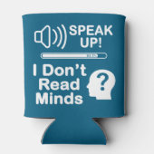 Speak Up – I Don’t Read Minds 面白いコミュニケーションTシャツ 缶クーラー (裏面)