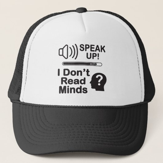 Speak Up – I Don’t Read Minds Funny Communication  キャップ (正面)