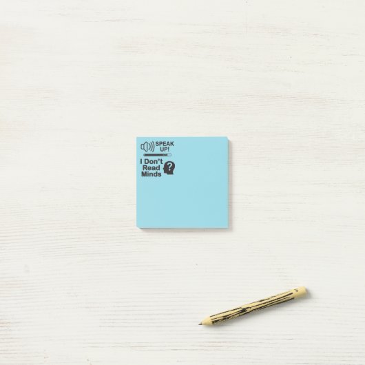 Speak Up – I Don’t Read Minds Funny Communication  ポストイット (デスク上)