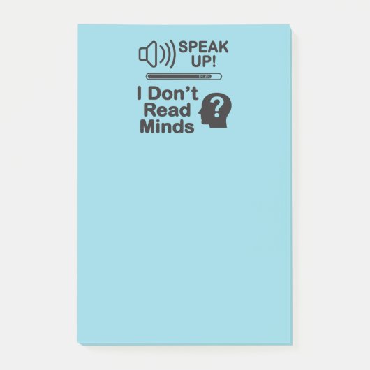 Speak Up – I Don’t Read Minds Funny Communication  ポストイット (正面)