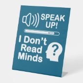 Speak Up – I Don’t Read Minds Funny Communication  台座サイン (正面)