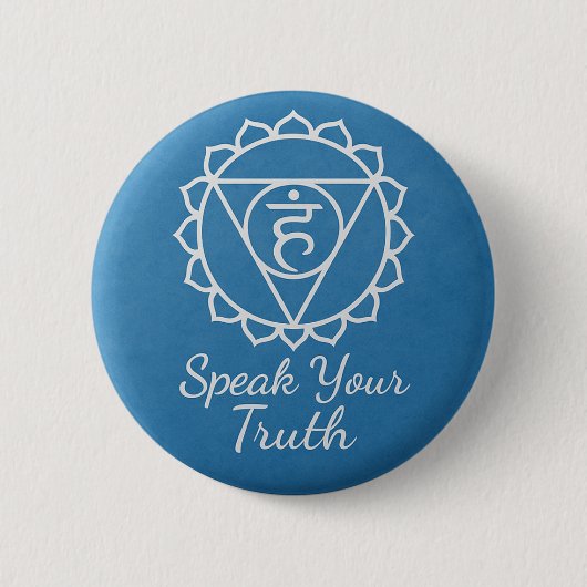 Speak Your Truth Throat Chakra Communication 缶バッジ (正面)