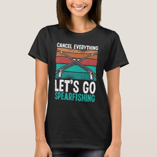 Spearfisher Fishing Lets go Spearfishing Retro Fre Tシャツ (正面)