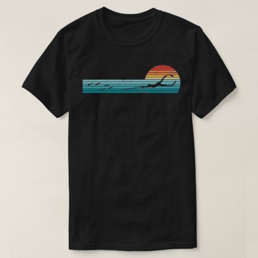 Spearfishing Retro Vintage Sunset Gift Tシャツ (デザイン正面)