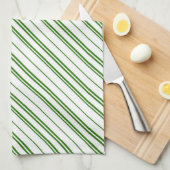 Spearmint Candy Cane Christmas Stripes キッチンタオル (四つ折り)