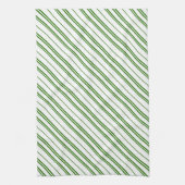 Spearmint Candy Cane Christmas Stripes キッチンタオル (縦)