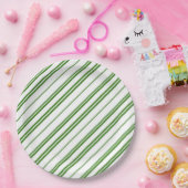 Spearmint Candy Cane Christmas Stripes ペーパープレート (パーティー)