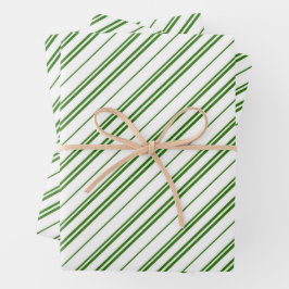 Spearmint Candy Cane Christmas Stripes ラッピングペーパーシート