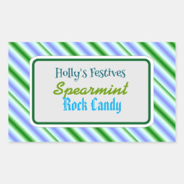 Spearmint rock candy label 長方形シール