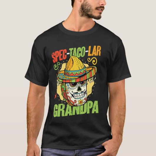 Spec taco lar Grandpa   Mexican Cinco De Mayo Tシャツ (正面)