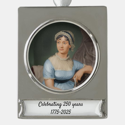 Special 250 Years Commemoration Jane Austen シルバープレートバナーオーナメント (正面)