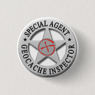 *Special Agent* w/logo Geocacheの検査官 缶バッジ