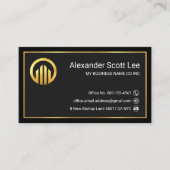 Special Black Grey Gold Frame CEO Founder 名刺 (正面)