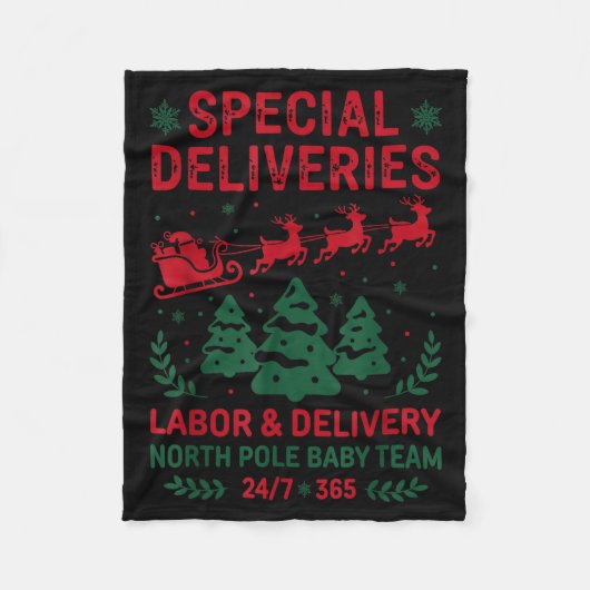 Special Deliveries Labor And Delivery Baby Nurse C フリースブランケット (正面)
