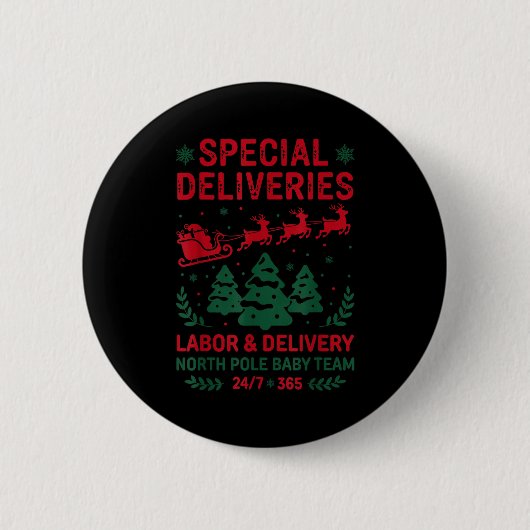 Special Deliveries Labor And Delivery Baby Nurse C 缶バッジ (正面)