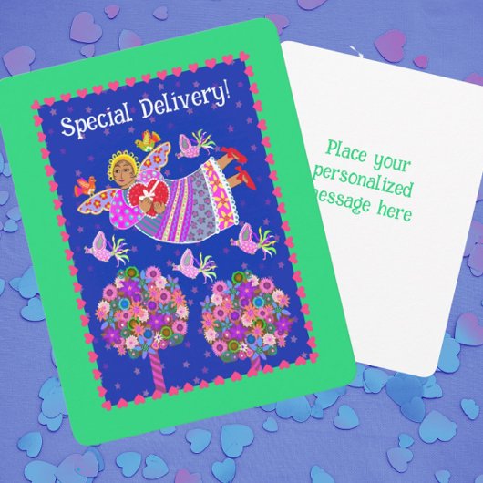 Special Delivery Angel Valentine Personalized シーズンカード