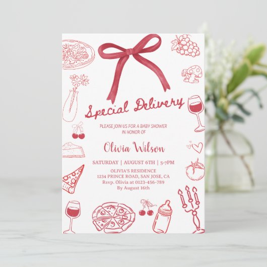 Special Delivery Baby Shower Party 招待状 (スタンド正面)