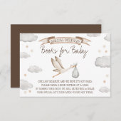 Special Delivery! Brown & Tan Stork Books for Baby エンクロージャーカード (正面/裏面)