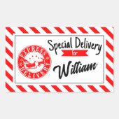 Special delivery from santa Christmas gift  長方形シール (正面)