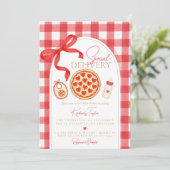 Special Delivery Heart Pizza Baby Shower 招待状 (スタンド正面)