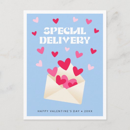 Special delivery Hearts Envelope Valentine's Day ポストカード (正面)