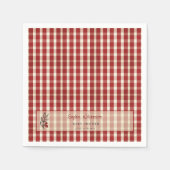 Special Delivery Italian Red Plaid Baby Shower  スタンダードカクテルナプキン (正面)
