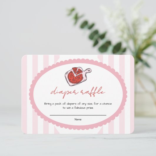 Special Delivery Pizza Baby Shower エンクロージャーカード (スタンド正面)